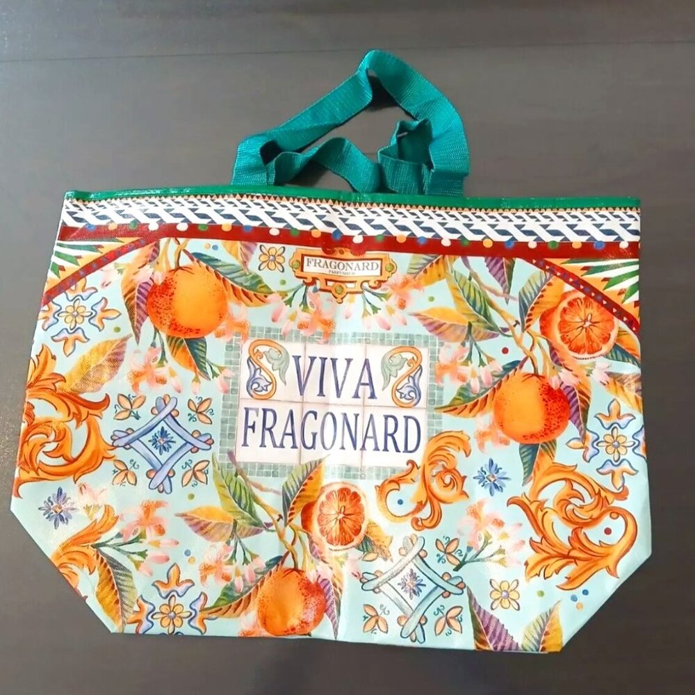 FRAGONARD Perfume Reusable large TRAVEL BAG TOTE PURSE Viva Fragonard